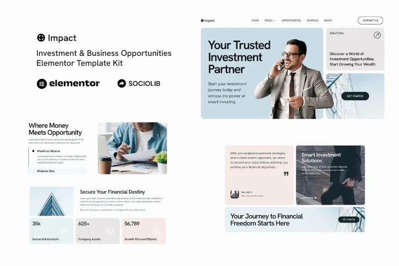 Impact – Investment & Business Opportunities Elementor Template