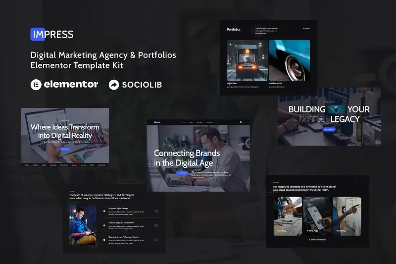Impress – Digital Marketing Agency & Portfolios Elementor Template