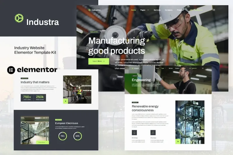 Industra – Industry & Manufacturing Elementor Template