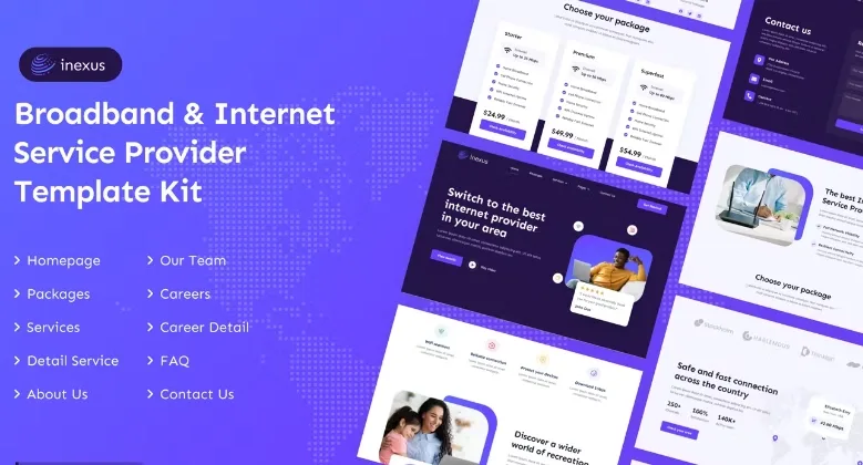Inexus | Broadband & Internet Service Provider Elementor Template