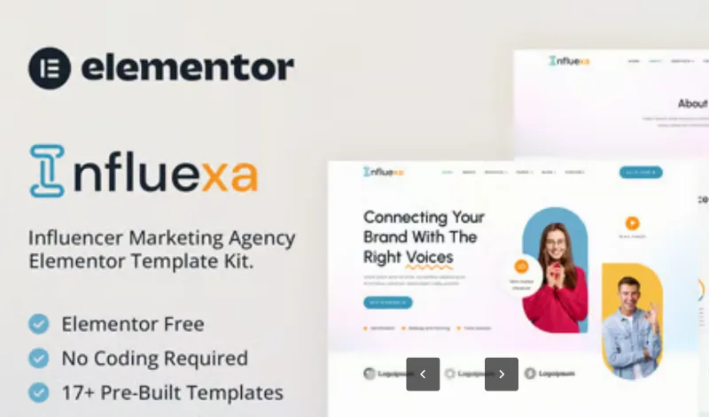 Influexa – Influencer Marketing Agency Elementor Template