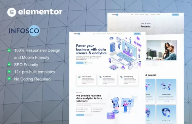 Infosco – Data Science & Analytic Service Elementor Template