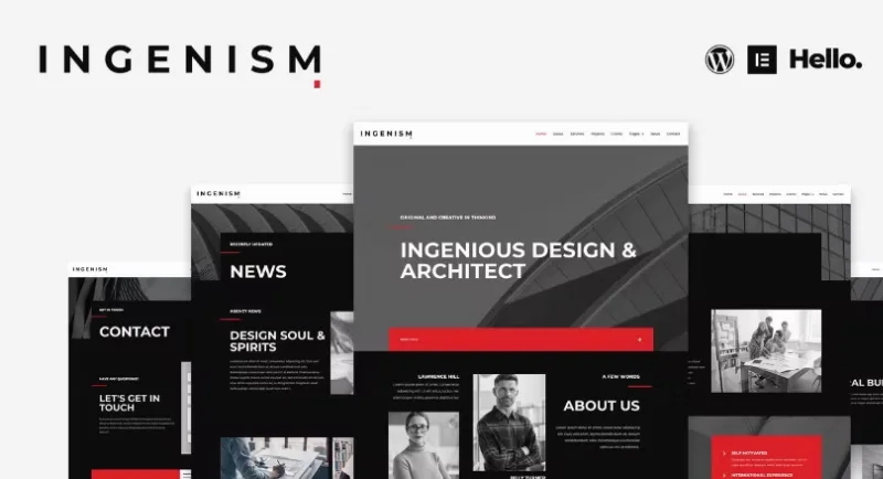 INGENISM – Architectural Design Agency Elementor Template