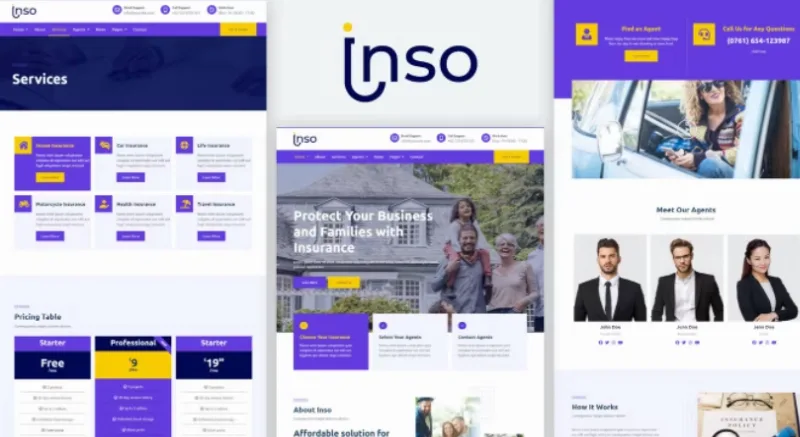 Inso – Insurance Business Elementor Template