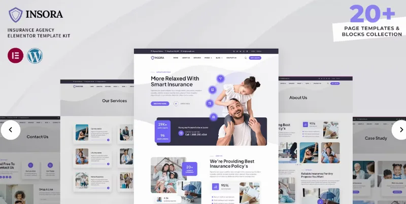 Insora – Insurance Agency Elementor Template