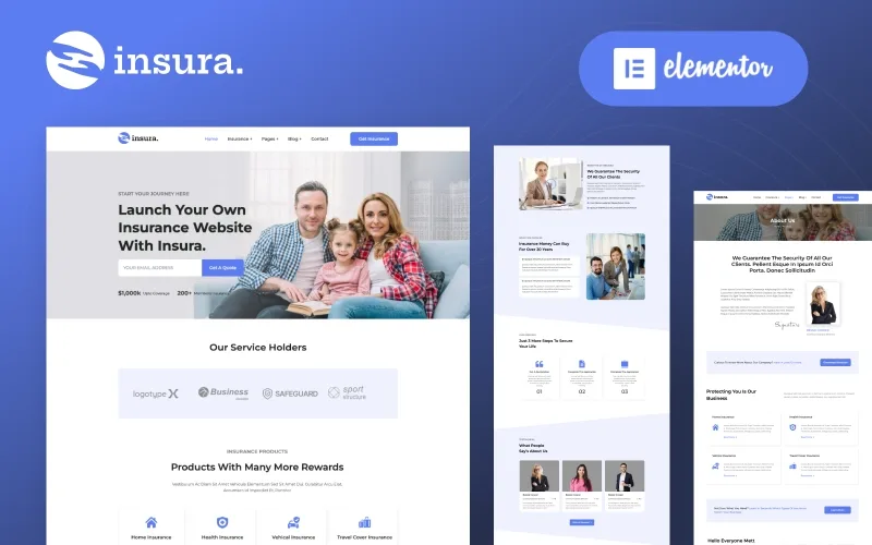 Insura – Insurance Company WordPress Elementor Theme WordPress Theme