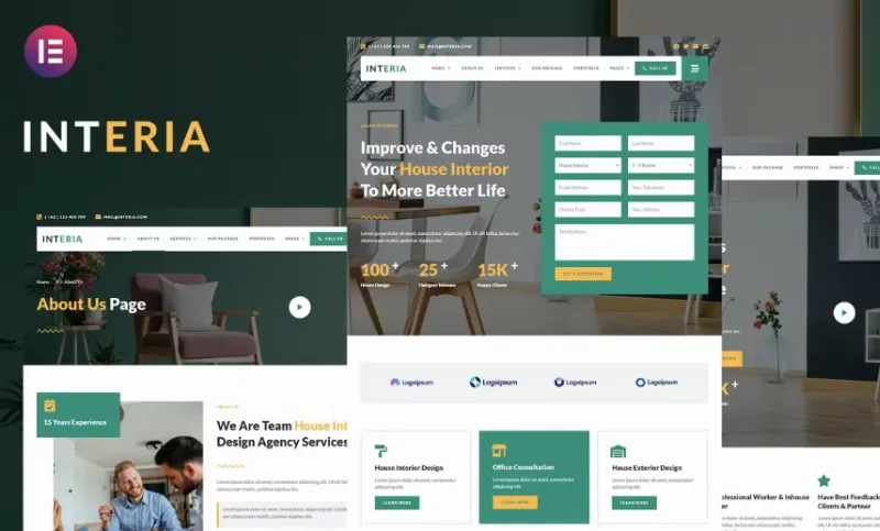 Interia – Interior Design Service Elementor Template