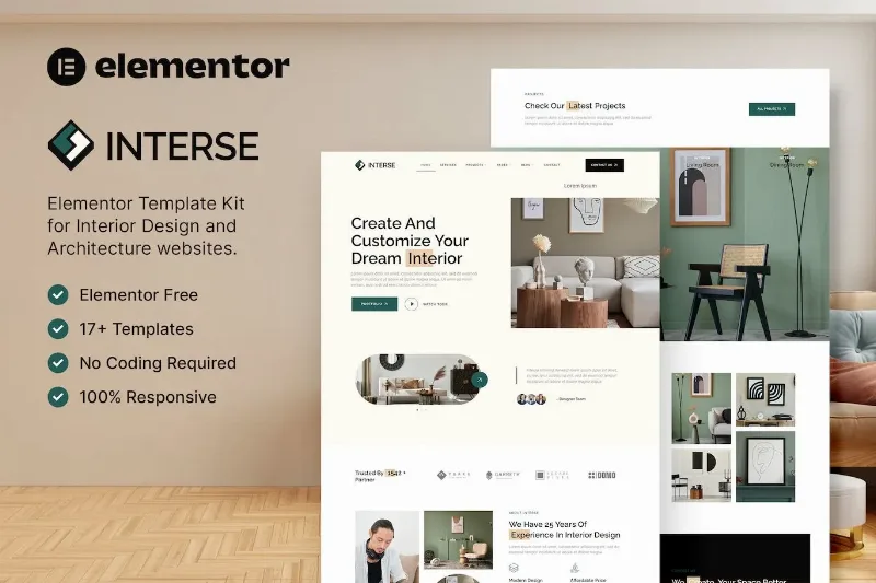 Interse – Interior Design & Architecture Elementor Template