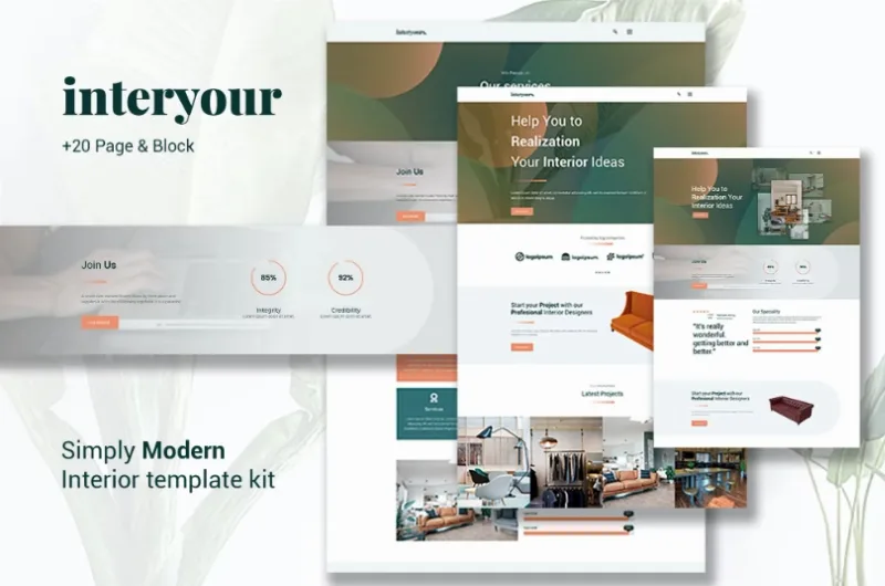 Interyours – Home Interior Design Elementor Template