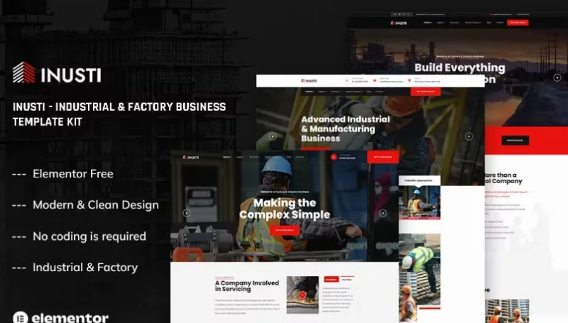 Inusti – Industrial & Factory Business Elementor Template