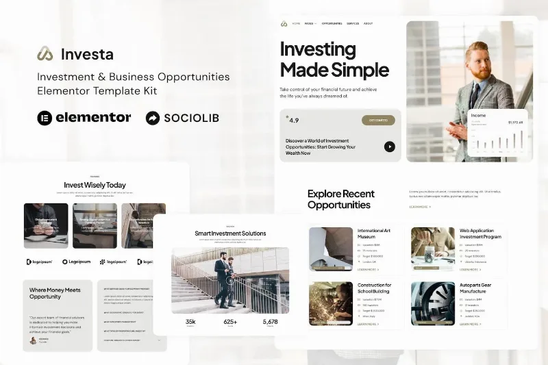 Investa – Investment & Business Opportunities Elementor Template