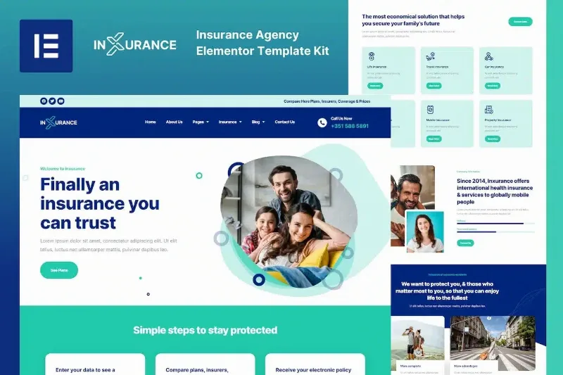 Inxurance – Insurance Agency Elementor Template Kit