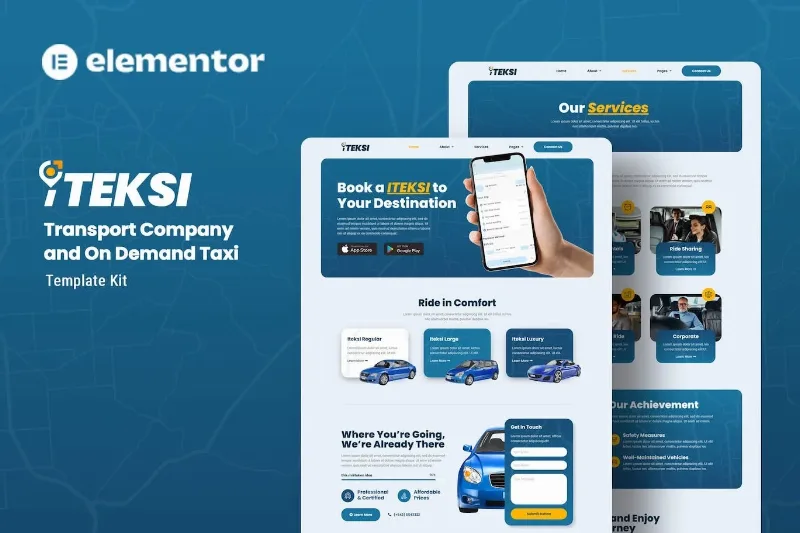 Iteksi – Transport Company & Taxi App Elementor Template
