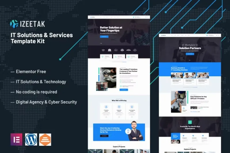 Izeetak – IT Solutions & Services Elementor Template