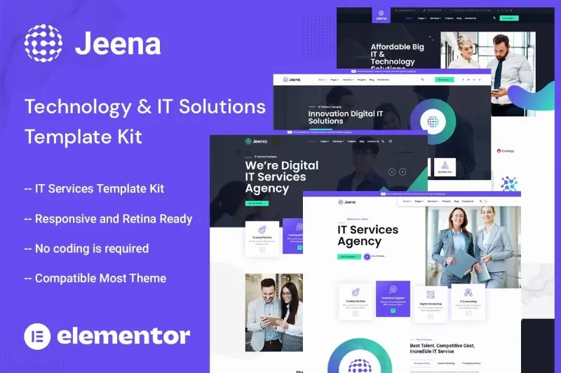 Jeena – Technology & IT Solutions Elementor Template