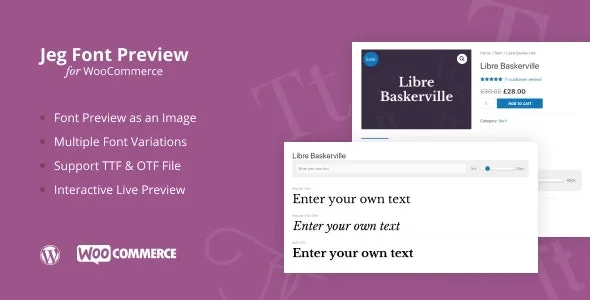 Jeg Font Preview - WooCommerce Extension
