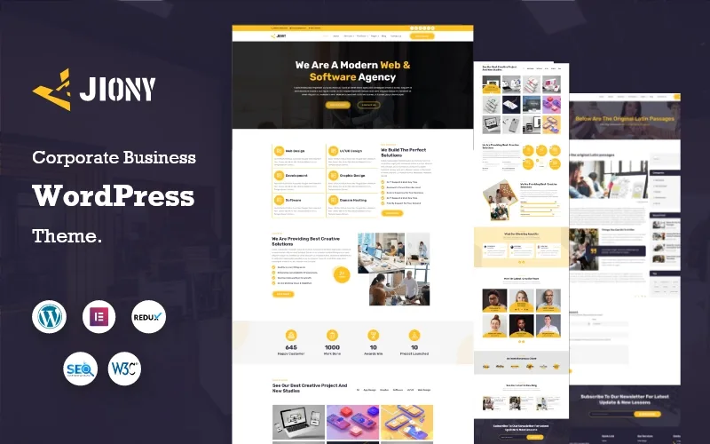 Jiony – Multipurpose Corporate Business WordPress Theme · Theme para WordPress