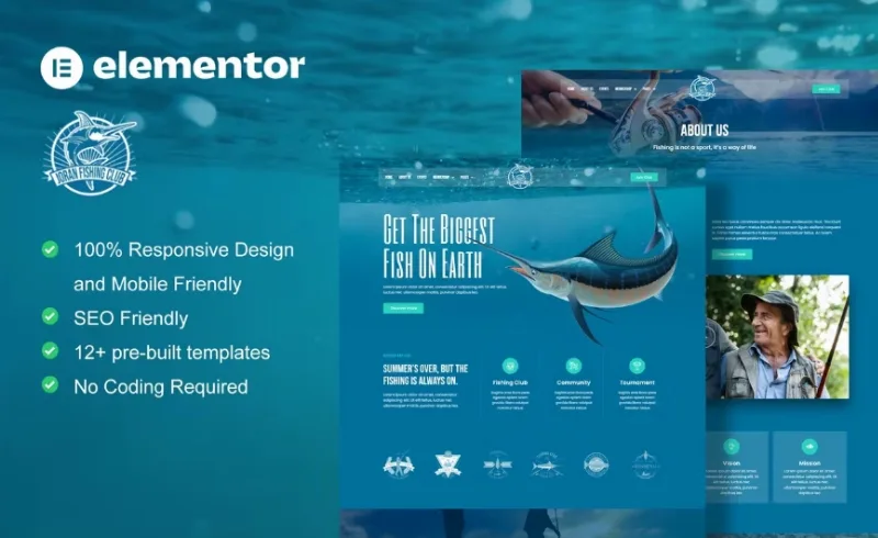 Joran – Fishing Club Elementor Template