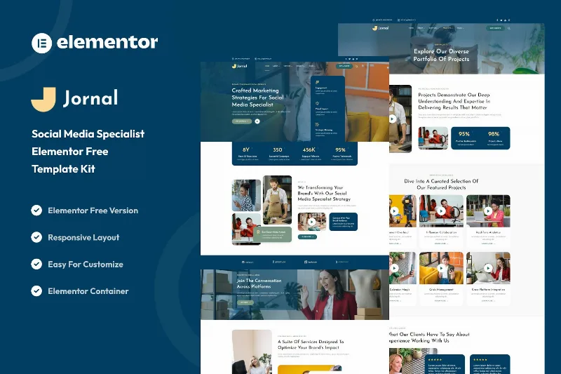 Jornal – Social Media Specialist Elementor Template