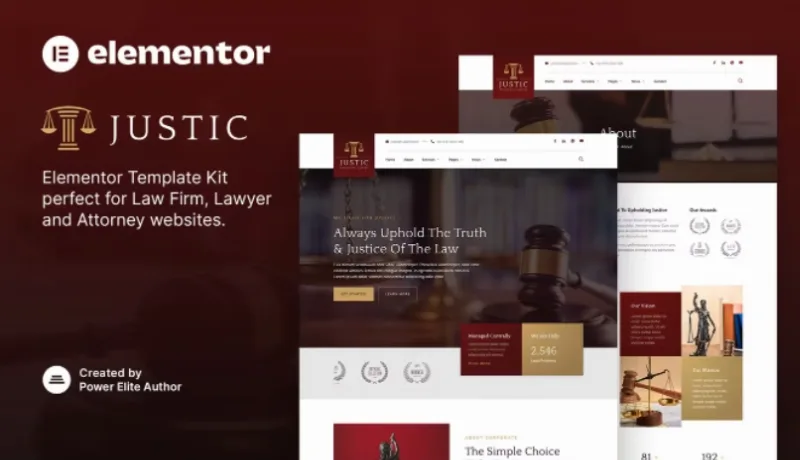 Justic – Law Firm & Legal Services Elementor Template