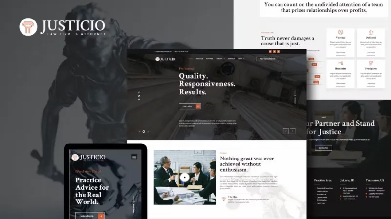 Justicio – Law Firm & Attorney Elementor Template