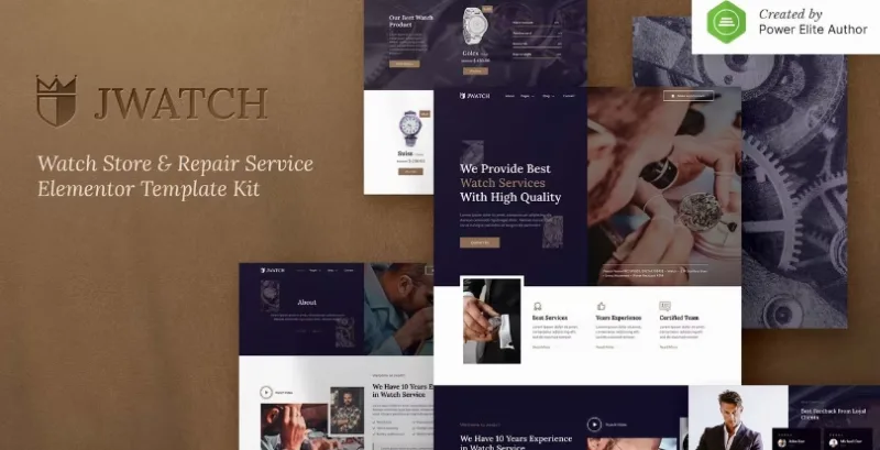 JWatch – Watch Store & Repair Service Elementor Template
