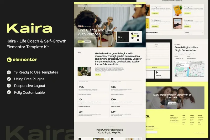 Kaira - Life Coach & Self-Growth Elementor Template Kit