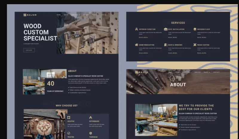 Kajuh – Carpenter Elementor Template