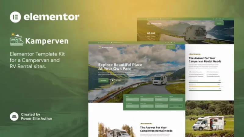 Kamperven – Campervan & RV Rental Elementor Template