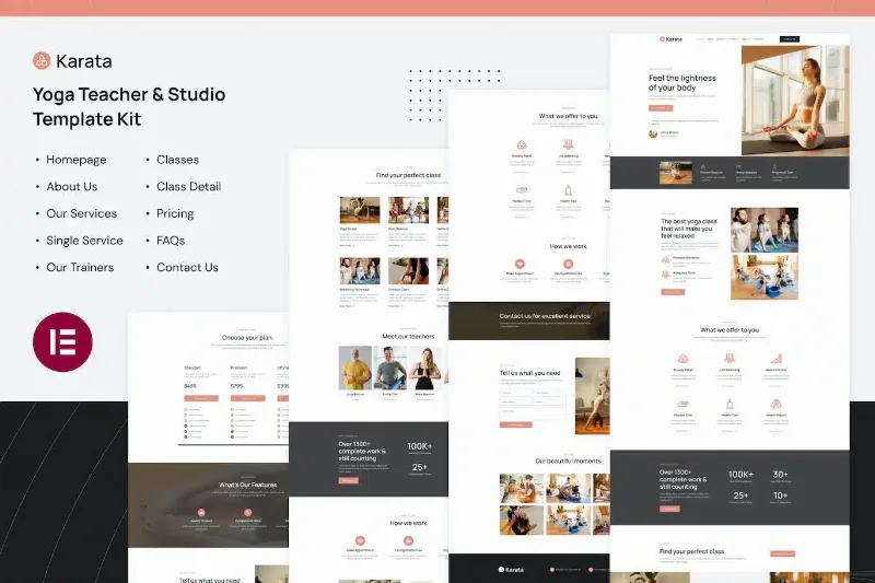 Karata – Yoga Teacher & Studio Elementor Template Kit