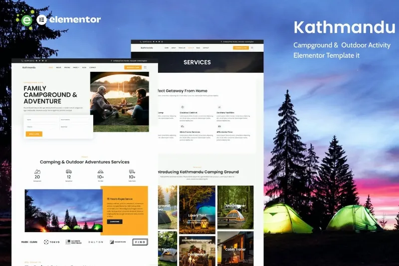 Kathmandu – Campground & Outdoor Activity Elementor Template