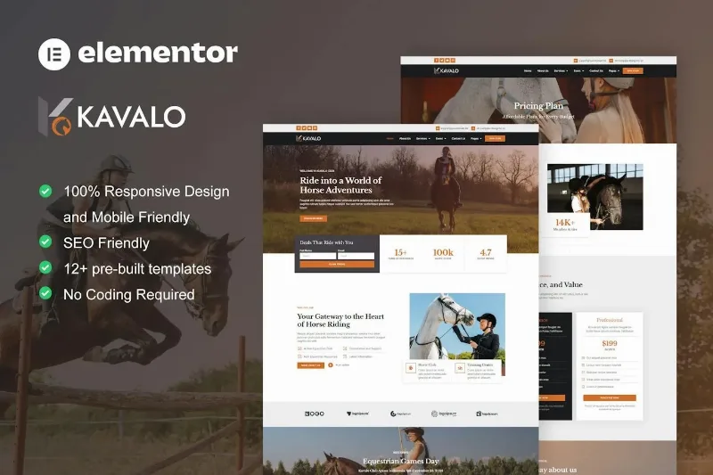 Kavalo – Horse Riding Club Elementor Pro Template