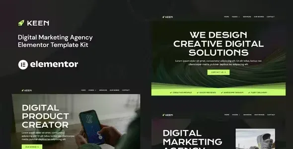 Keen Dark Digital Marketing Elementor Template Kit