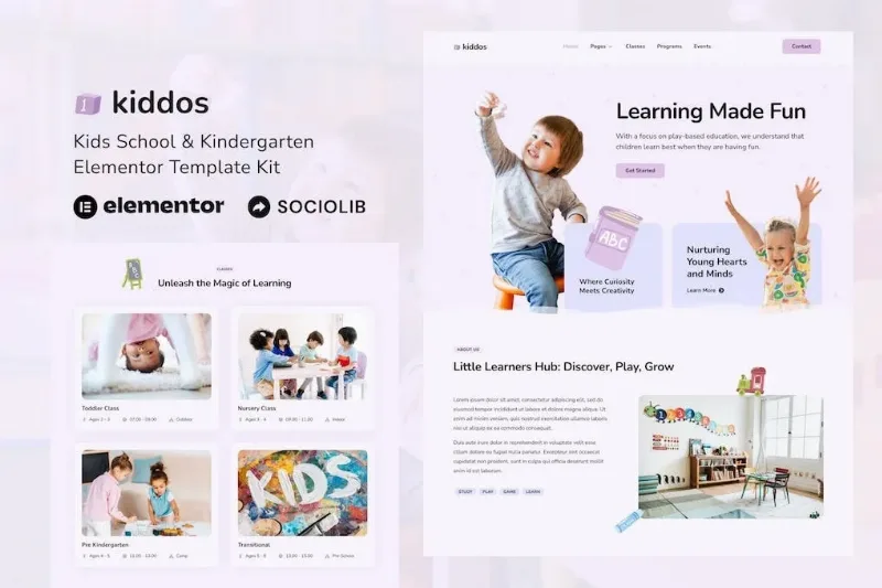 Kiddos – School & Kindergarten Elementor Template