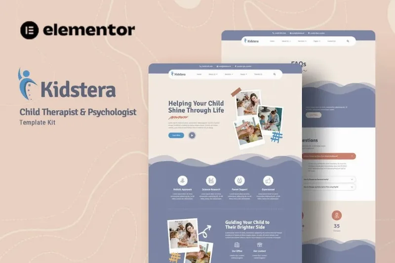 Kidstera – Child Therapist & Psychologist Elementor Template