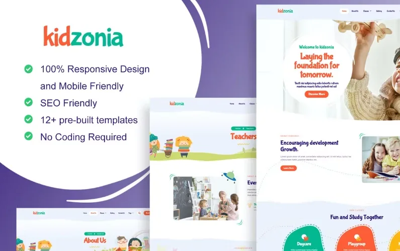 Kidzonia – Kindergarten & Child Care Elementor Template