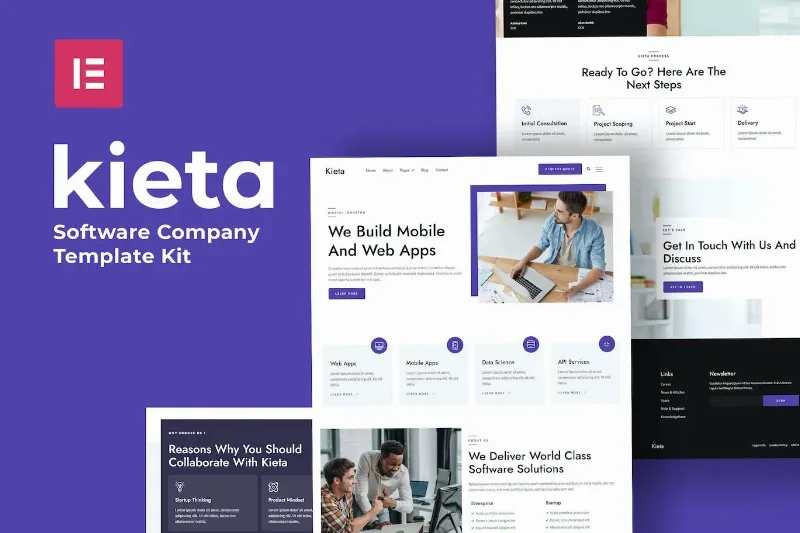 Kieta – App & Software Agency Elementor Template