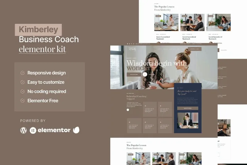 Kimberley – Business Coaching Elementor Template