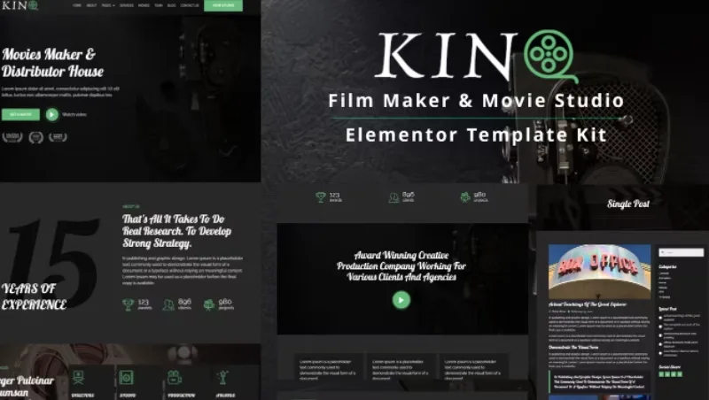 Kino – Film Maker & Movie Studio Elementor Template