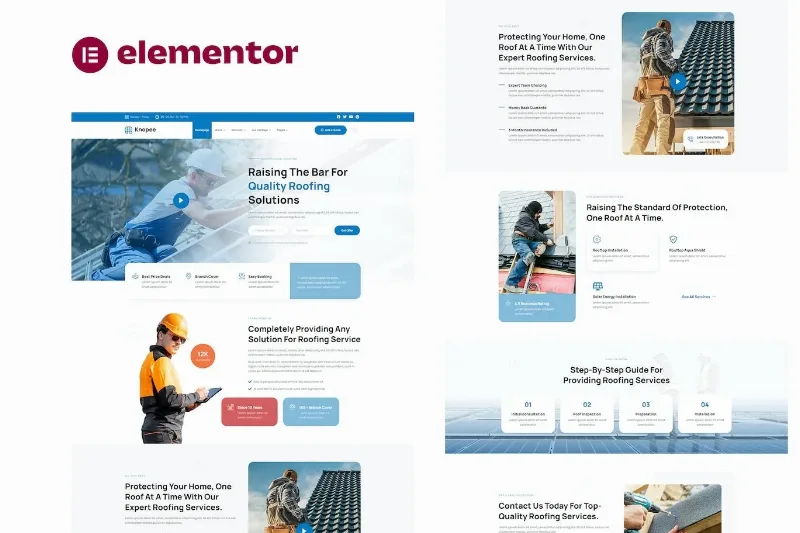 Knopee – Roofing & Canopy Services Elementor Template