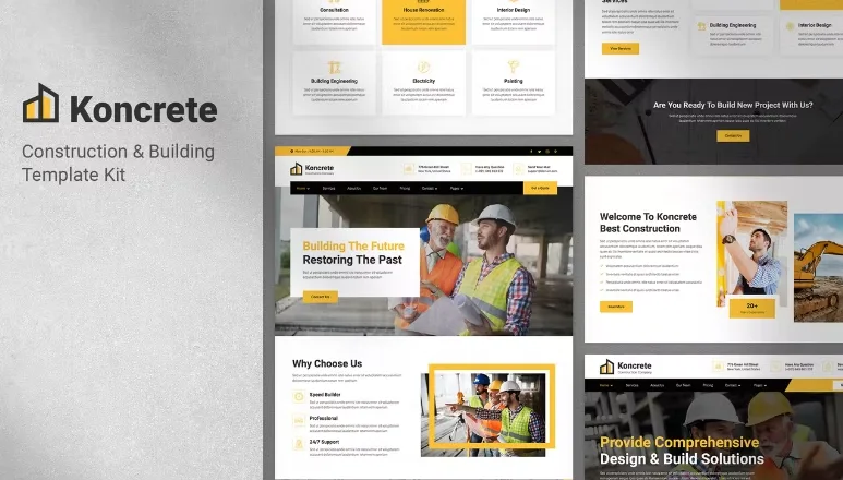 Koncrete – Construction & Building Elementor Template