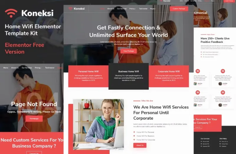 Koneksi – Home Wifi Internet Services Elementor Template