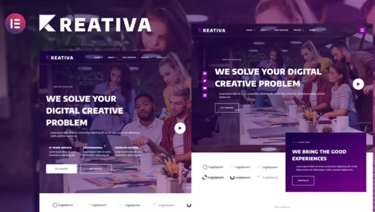 Krativa – Creative & Digital Agency Services Elementor Template