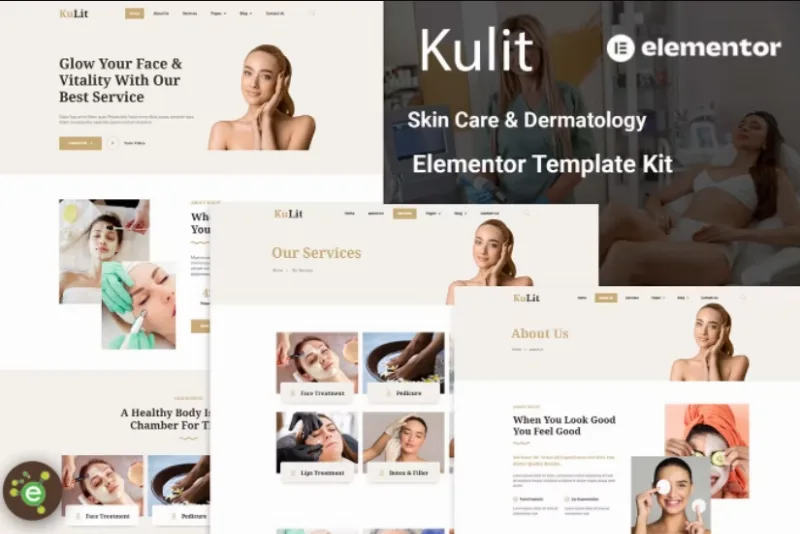 Kulit – Skin Care & Dermatology Elementor Template