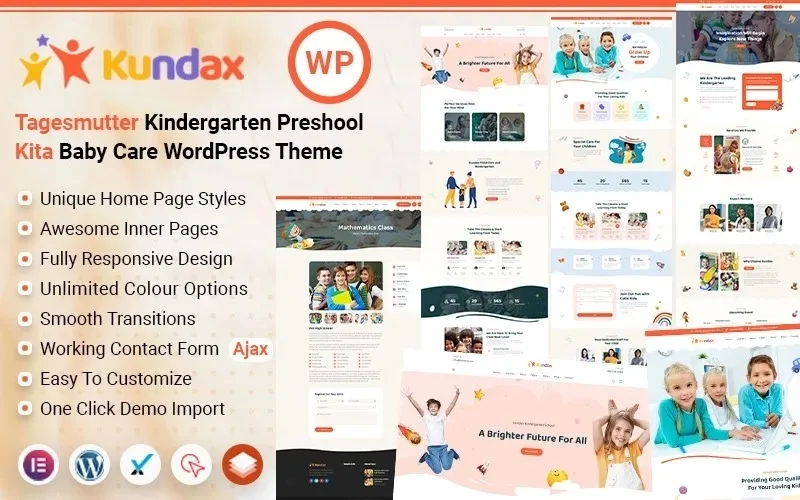 Kundax – Kindergarten Baby Care Children WordPress Theme