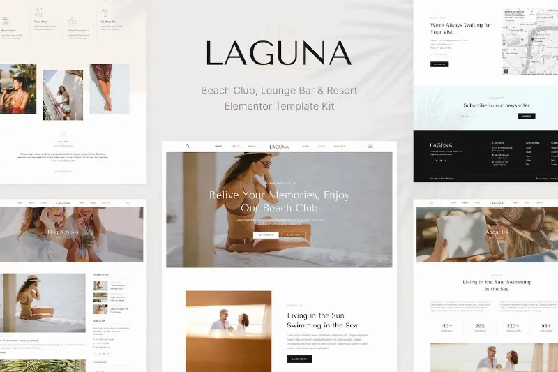 Laguna – Beach Club Lounge Bar & Resort Elementor Template