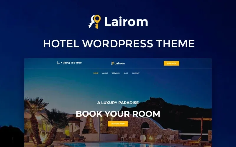 Lairom – Hotel Multipurpose Modern WordPress Elementor Theme WordPress Theme