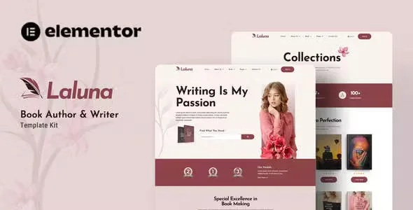Laluna Book Author and Writer Elementor Template Kit