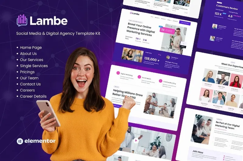 Lambe – Digital Marketing Agency Elementor Template