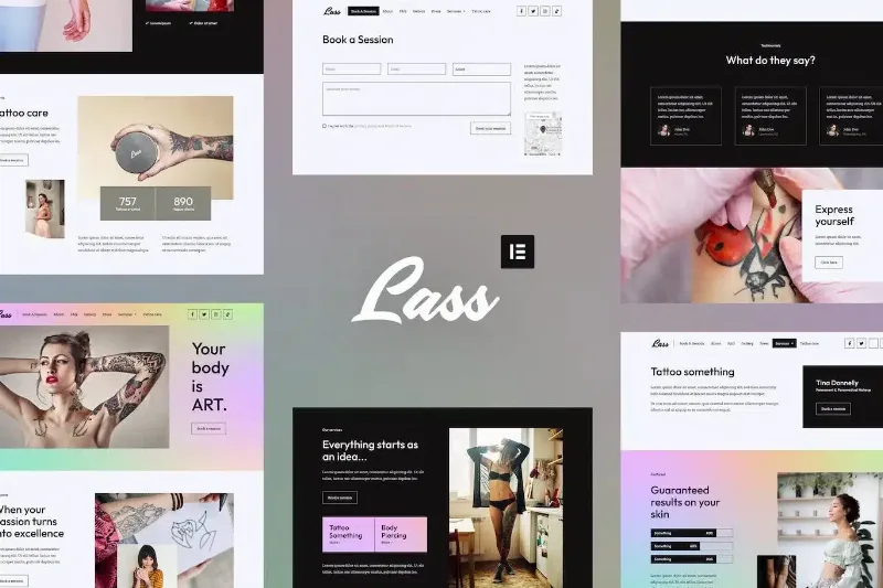 Lass – Tattoo Artist & Piercing Studio Elementor Template Kit!